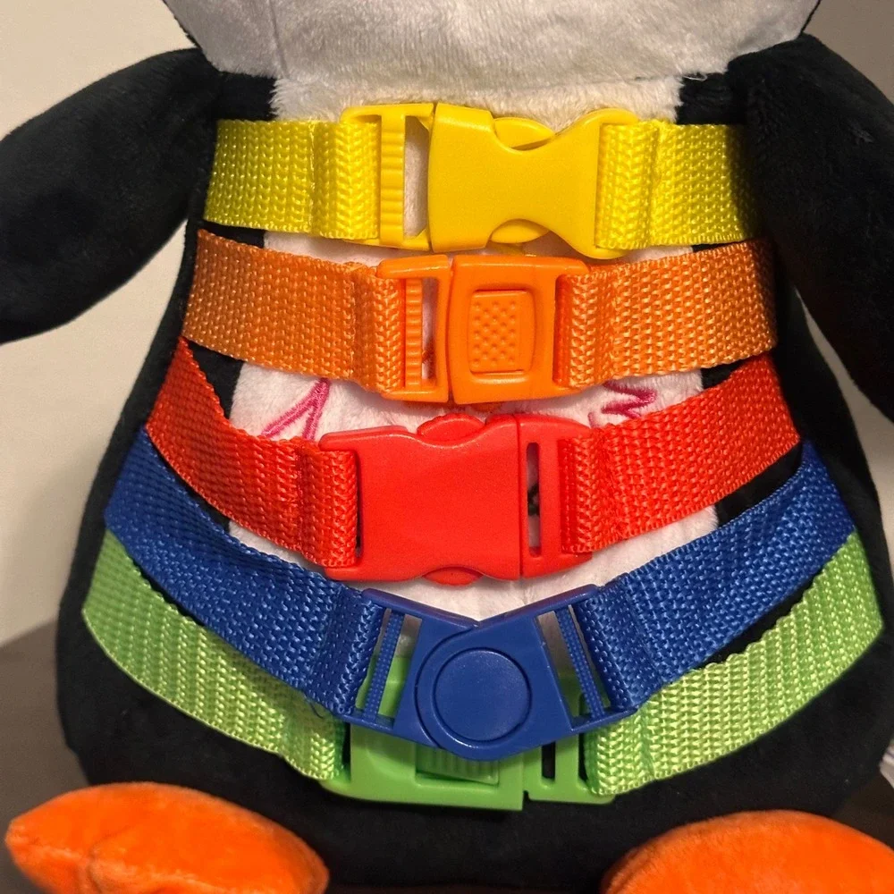Buckle‎ Toy Blizzard Penguin Plush Sensory Toddler Educational Toy Black 11 Inch